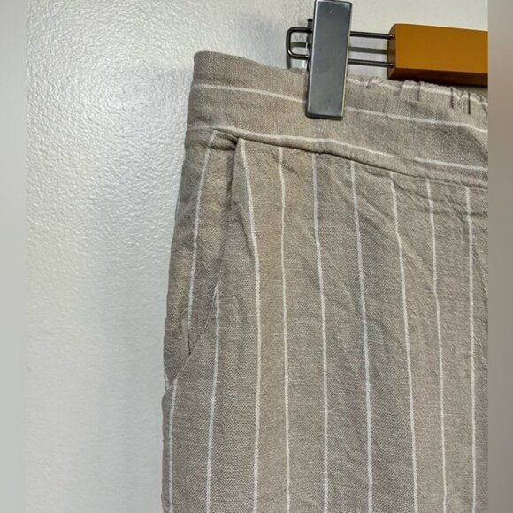 Joie Wide-Leg Linen Blend Pants - Beige Stripe (US L) - Picture 8 of 13